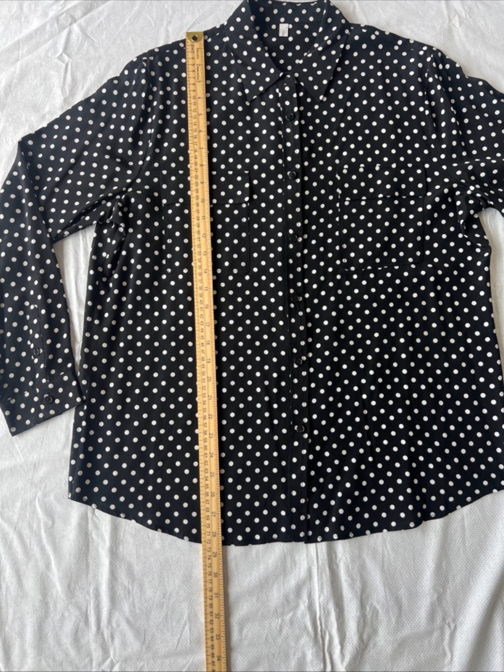 Women’s Lilysilk Beautiful Black White Polka Dot 100% Mulberry Silk Blouse XL - Picture 4 of 11